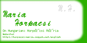 maria horpacsi business card